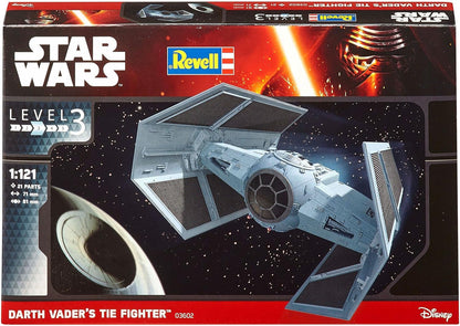 Revell 03602 Star Wars Darth Vader's TIE Fighter 1:121 Scale Unbuilt/Unpainted Plastic Model Kit Without Glue, Paint & Brush