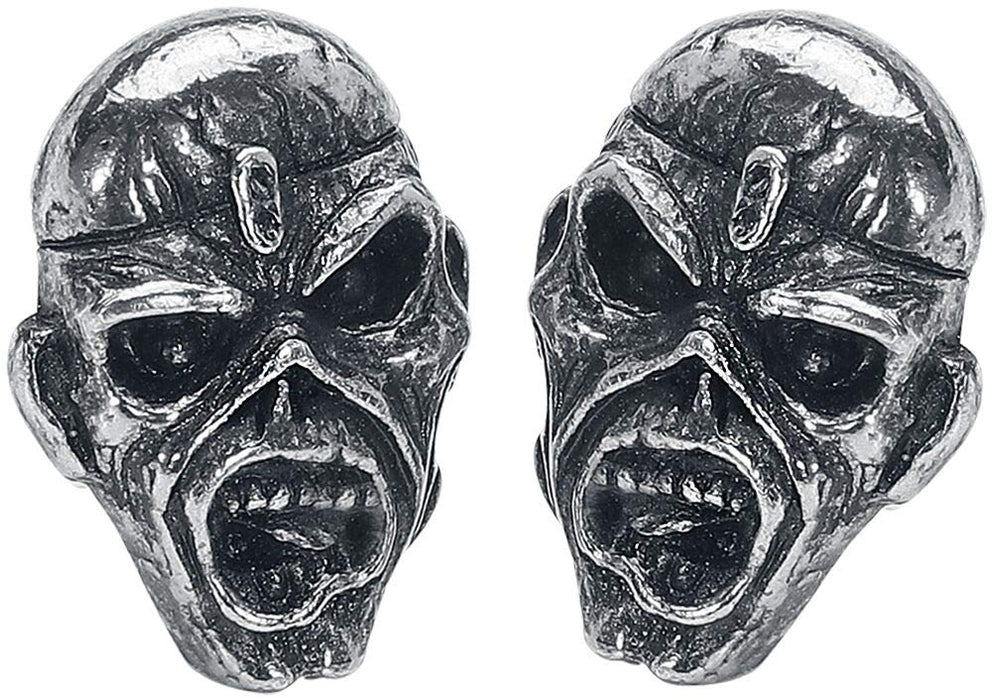Iron Maiden Piece of Mind Earrings Set, Silver