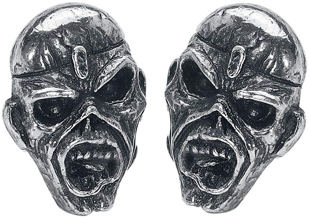Iron Maiden Piece of Mind Earrings Set, Silver