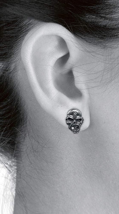Iron Maiden Piece of Mind Earrings Set, Silver