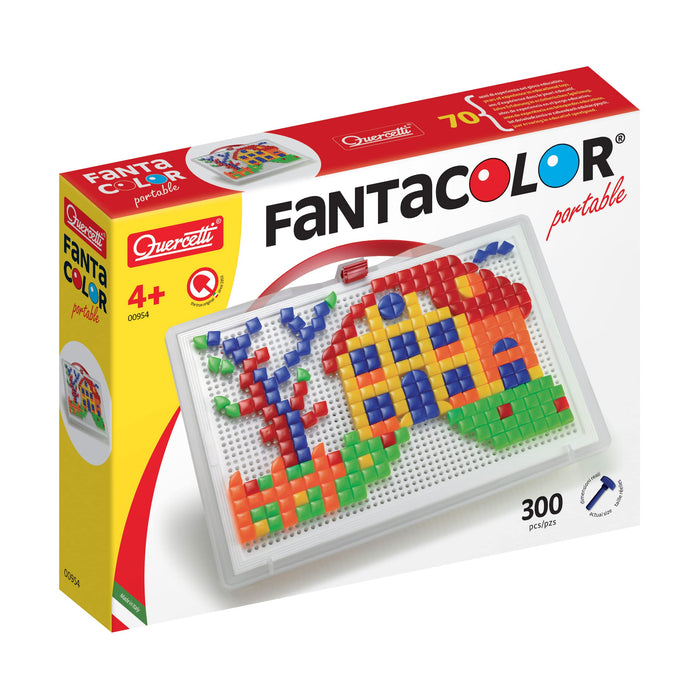 Quercetti - Fanta Color Portable Large Composition Game, Multicolored, 300 Pieces, 0954, 3 - 6 years