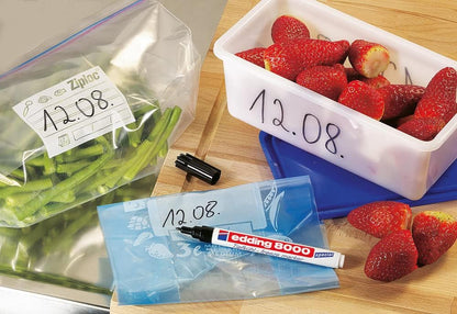 edding 8000 freeze marker - black - 1 frost-resistant marker - round nib 1 mm - for labelling freezer bags and freezer containers - ideal for cold stores, laboratories, Tupperware, freezers.