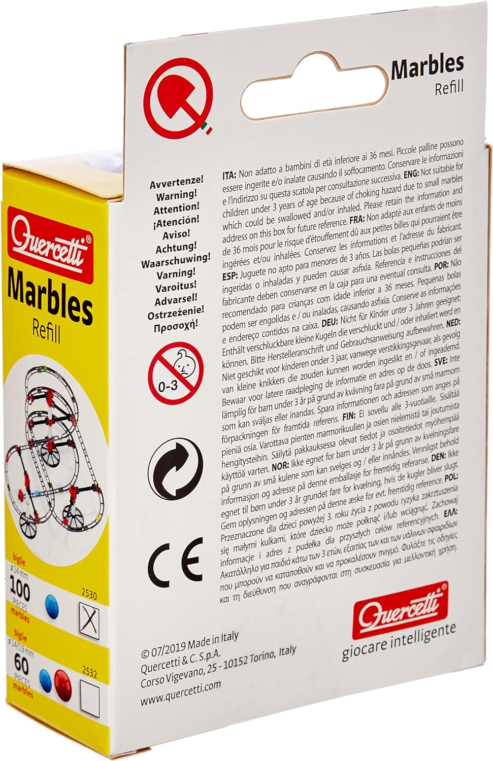 Quercetti 2530 Quercetti-2530 Refill-d.14 mm for Marbles Run