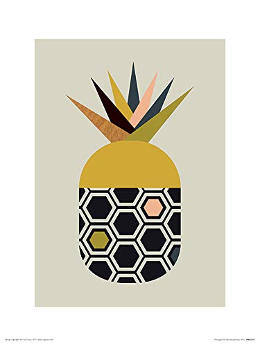 The Art Group Pineapple Little Design Haus Art Print, Paper, Multi-Colour, 30 x 40 x 1.3 cm