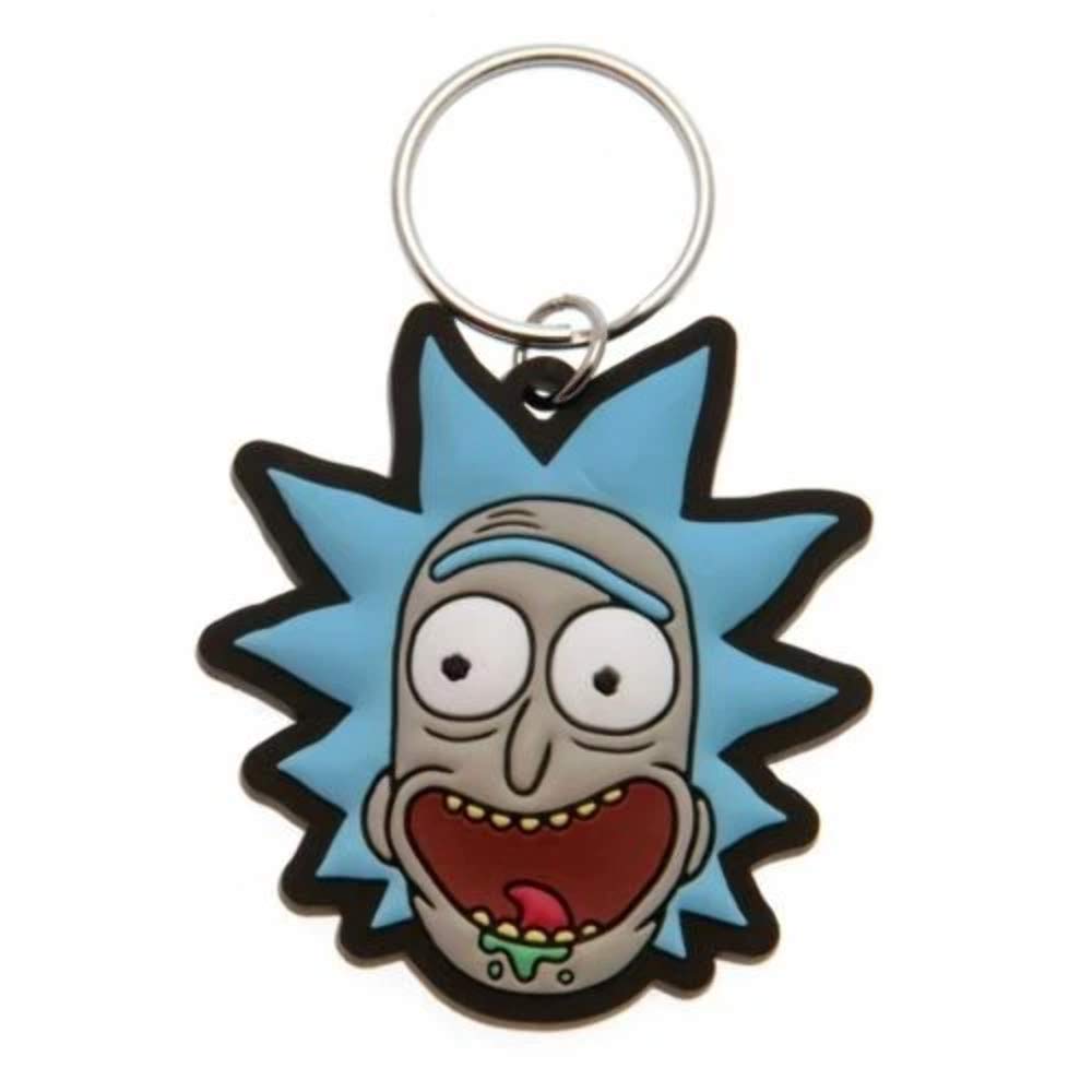 Cartoon Network Rick and Morty - Rick Crazy Smile, Schlüsselanhänger aus Gummi, 4.5 x 6 cm, Mehrfarbig, RK38721C