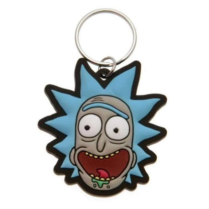 Cartoon Network Rick and Morty - Rick Crazy Smile, Schlüsselanhänger aus Gummi, 4.5 x 6 cm, Mehrfarbig, RK38721C