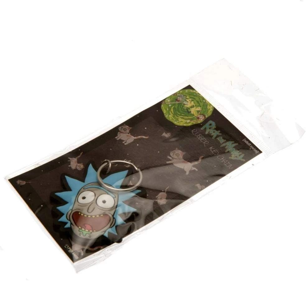 Cartoon Network Rick and Morty - Rick Crazy Smile, Schlüsselanhänger aus Gummi, 4.5 x 6 cm, Mehrfarbig, RK38721C