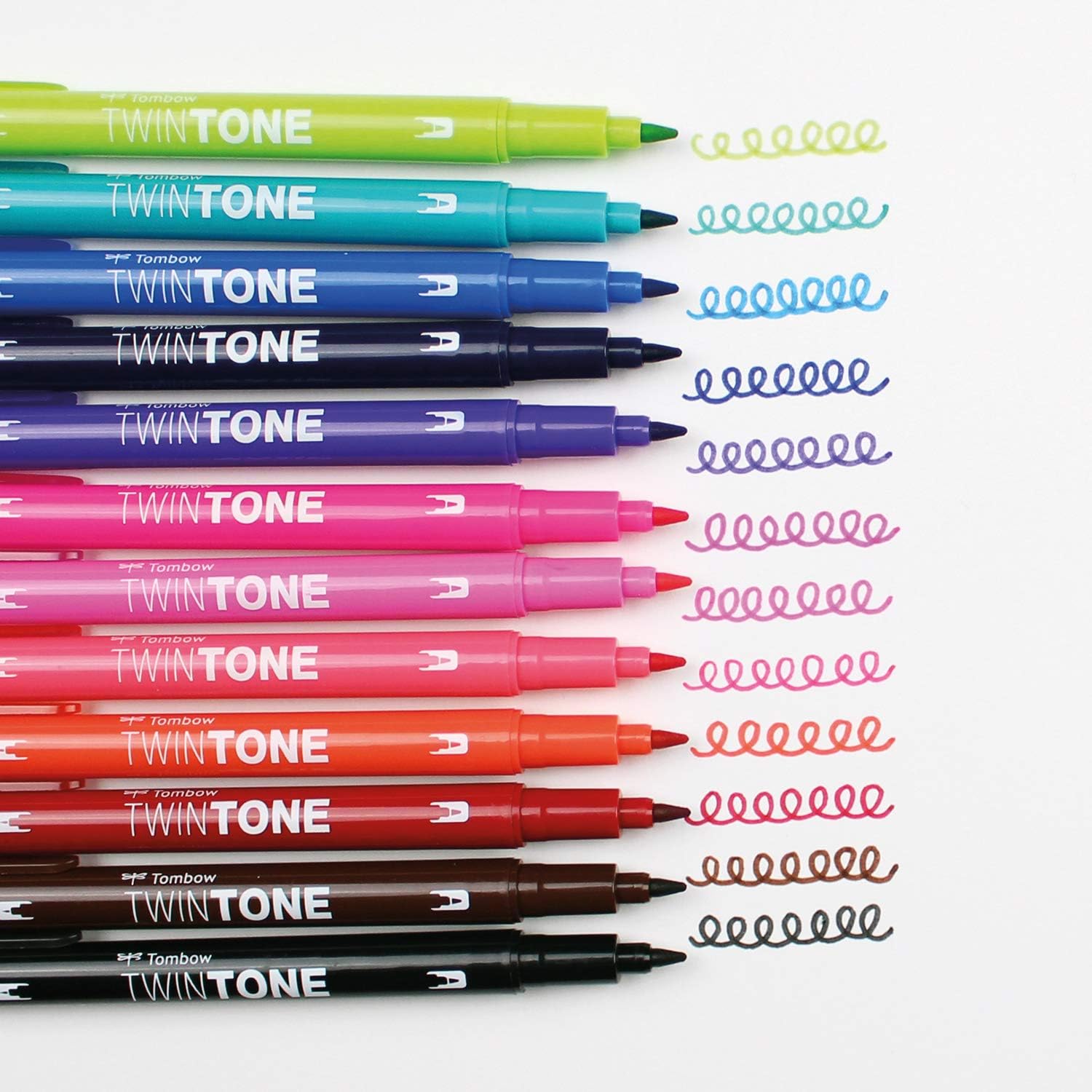 Tombow WS-PK-12P-1 Twin Tone Dual-Tip Marker - Bright Colours (Pack of 12