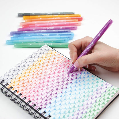 Tombow WS-PK-12P-2 Twin Tone Dual-Tip Marker - Pastel Colours (Pack of 12)