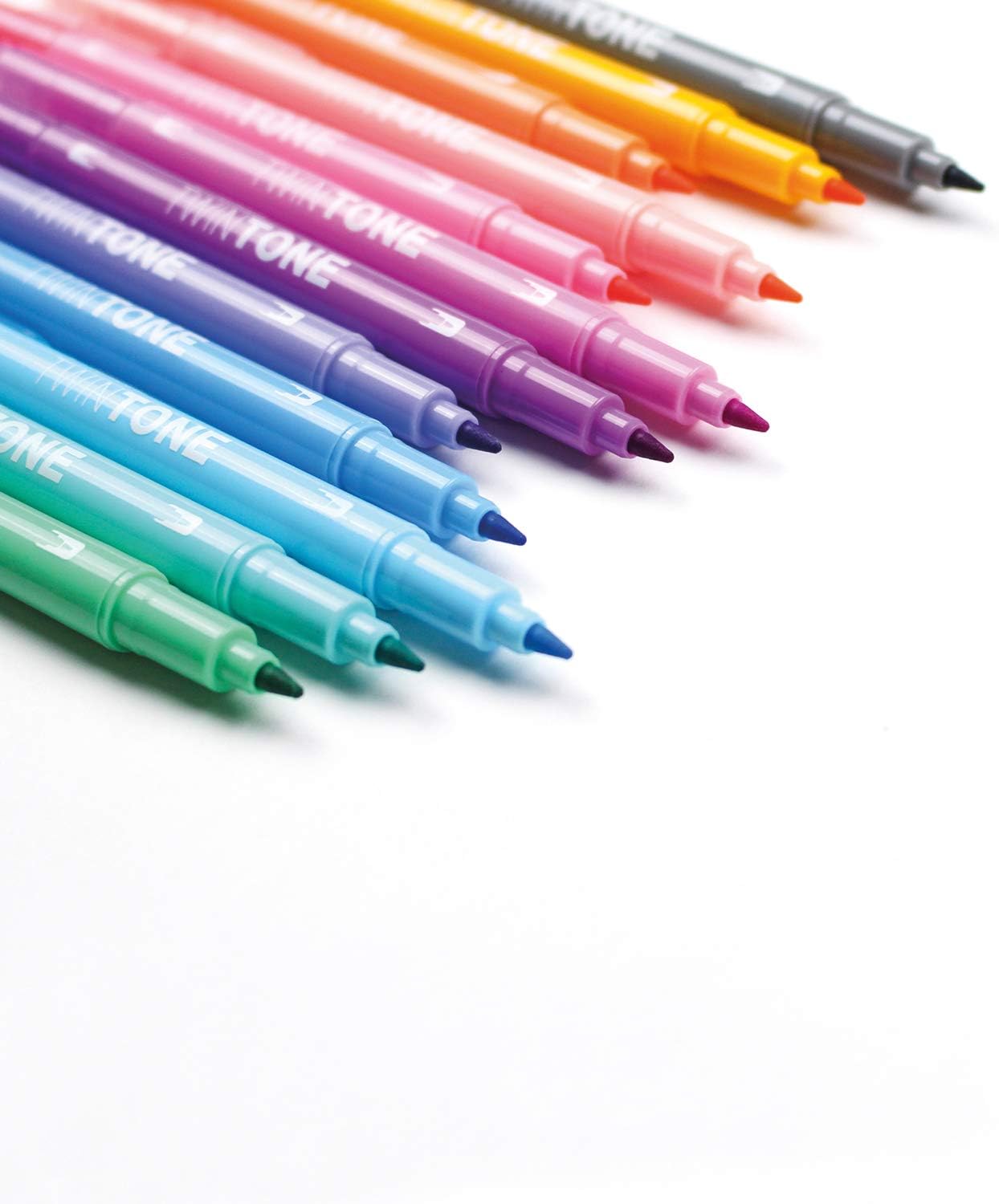 Tombow WS-PK-12P-2 Twin Tone Dual-Tip Marker - Pastel Colours (Pack of 12)