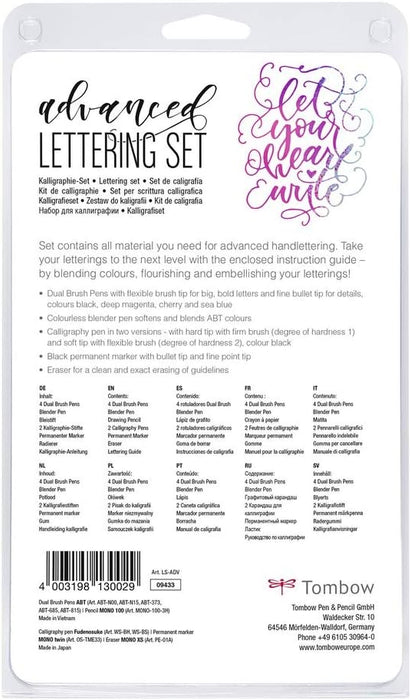 Tombow LS-AVD "Advanced" Lettering Set, Black