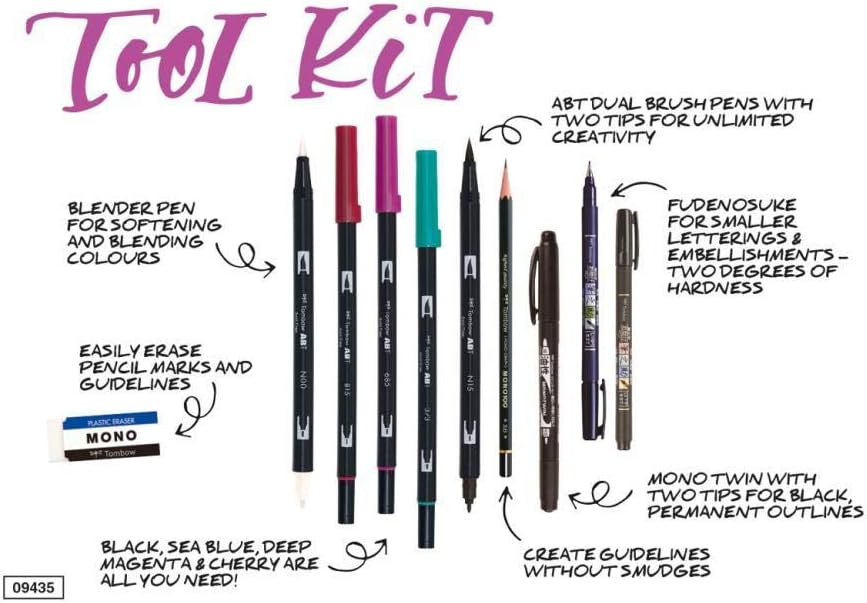 Tombow LS-AVD "Advanced" Lettering Set, Black