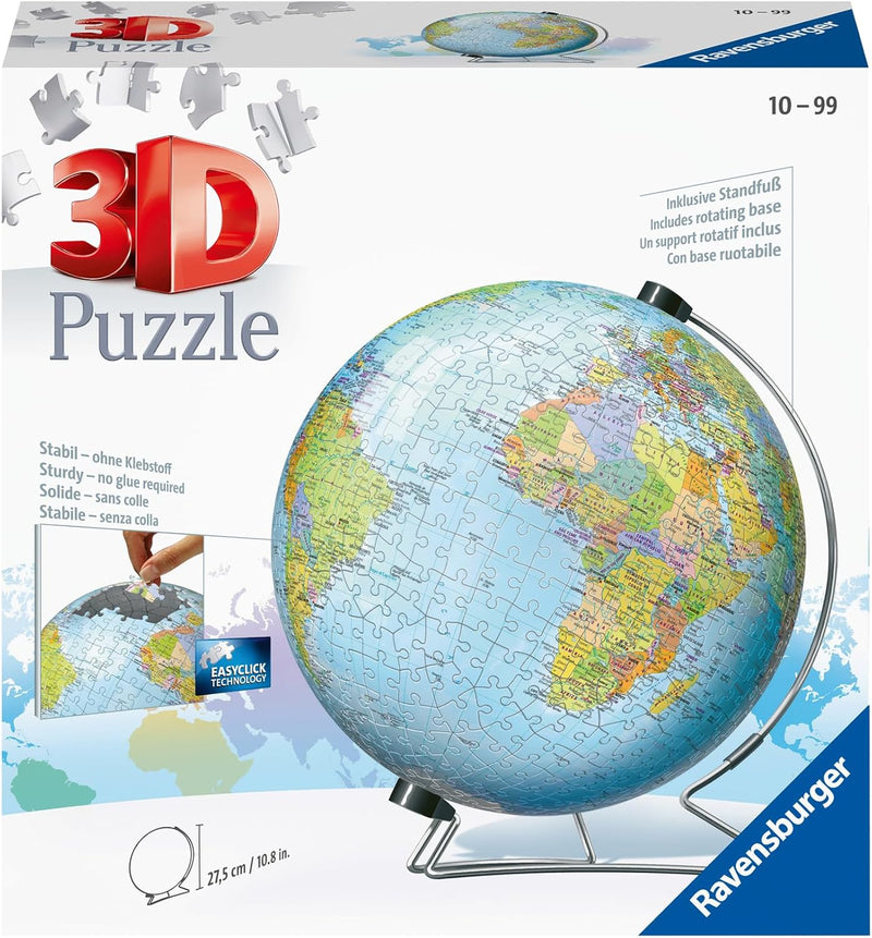 Ravensburger 3D Puzzle 12436 - Globus in englischer Sprache - 540 Teile