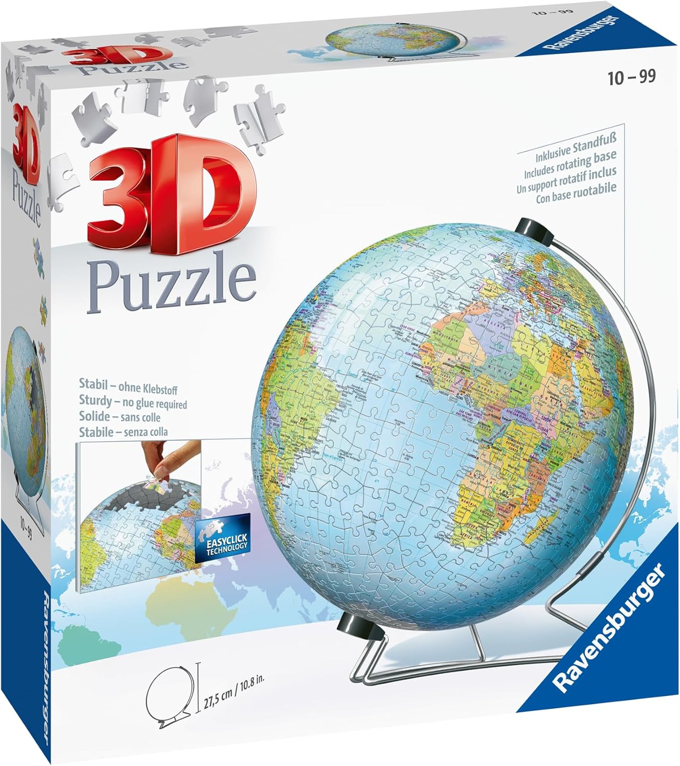 Ravensburger 3D Puzzle 12436 - Globus in englischer Sprache - 540 Teile