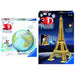 Ravensburger 12436 7 Globo 3D Puzzle, 540 Piezas, Multicolor, Edad Recomendada 10+, Dimensiones 27.5 x 23.3 cm