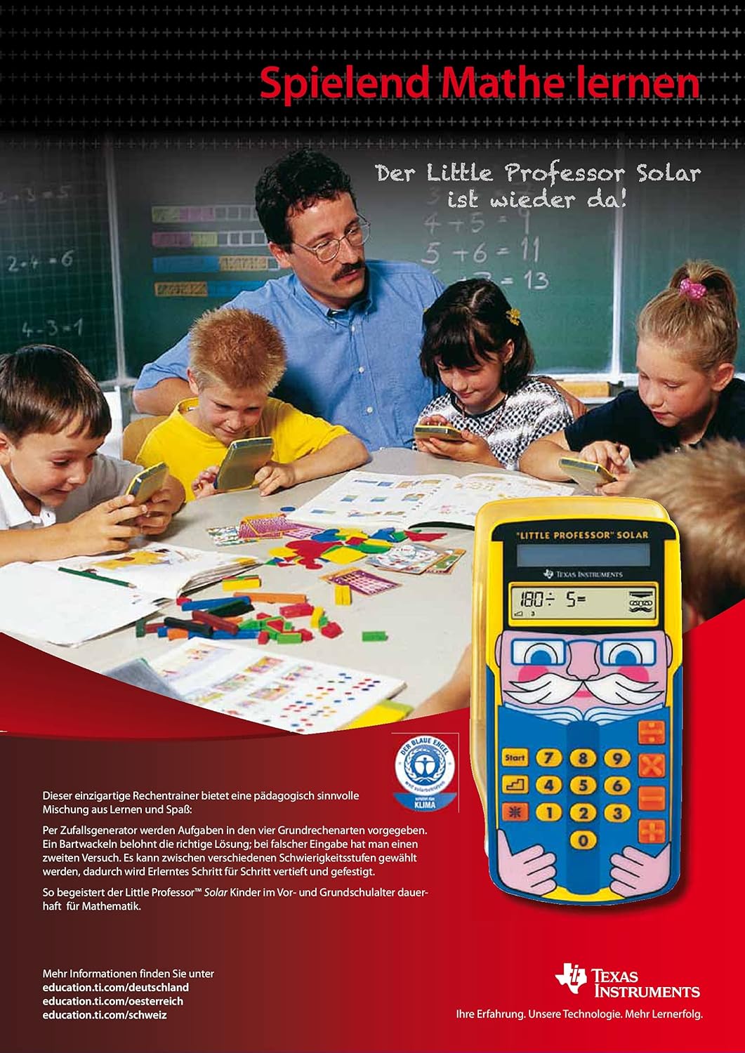 Texas Instruments Little Professor Solar - Juego Educativo de matemática para niños
