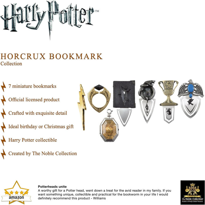 The Noble Collection Harry Potter Horcrux Bookmark Collection - Set of 7 Minature Horcrux Bookmarks in 8in (20cm) Display Box - Officially Licensed Film Set Movie Props Gifts Stationery