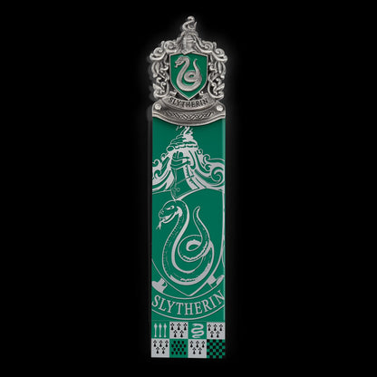 The Noble Collection Harry Potter Slytherin Crest Bookmark - 6.7in (17cm) Die Cast Metal, PVC and Card Bookmark - Officially Licensed Film Set Movie Gifts Stationery