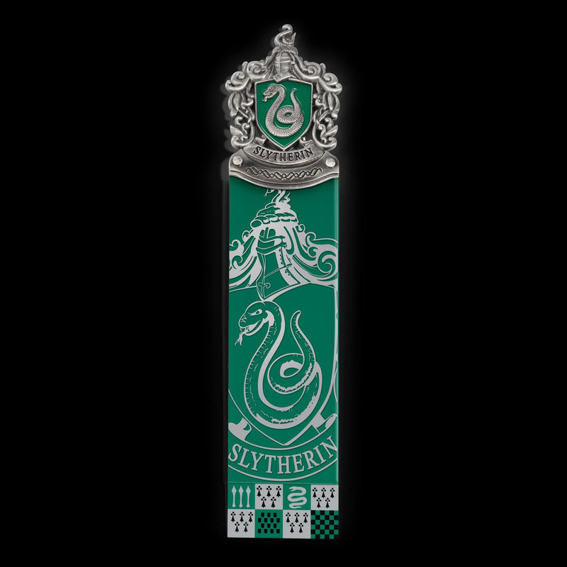 The Noble Collection Harry Potter Slytherin Crest Bookmark - 6.7in (17cm) Die Cast Metal, PVC and Card Bookmark - Officially Licensed Film Set Movie Gifts Stationery