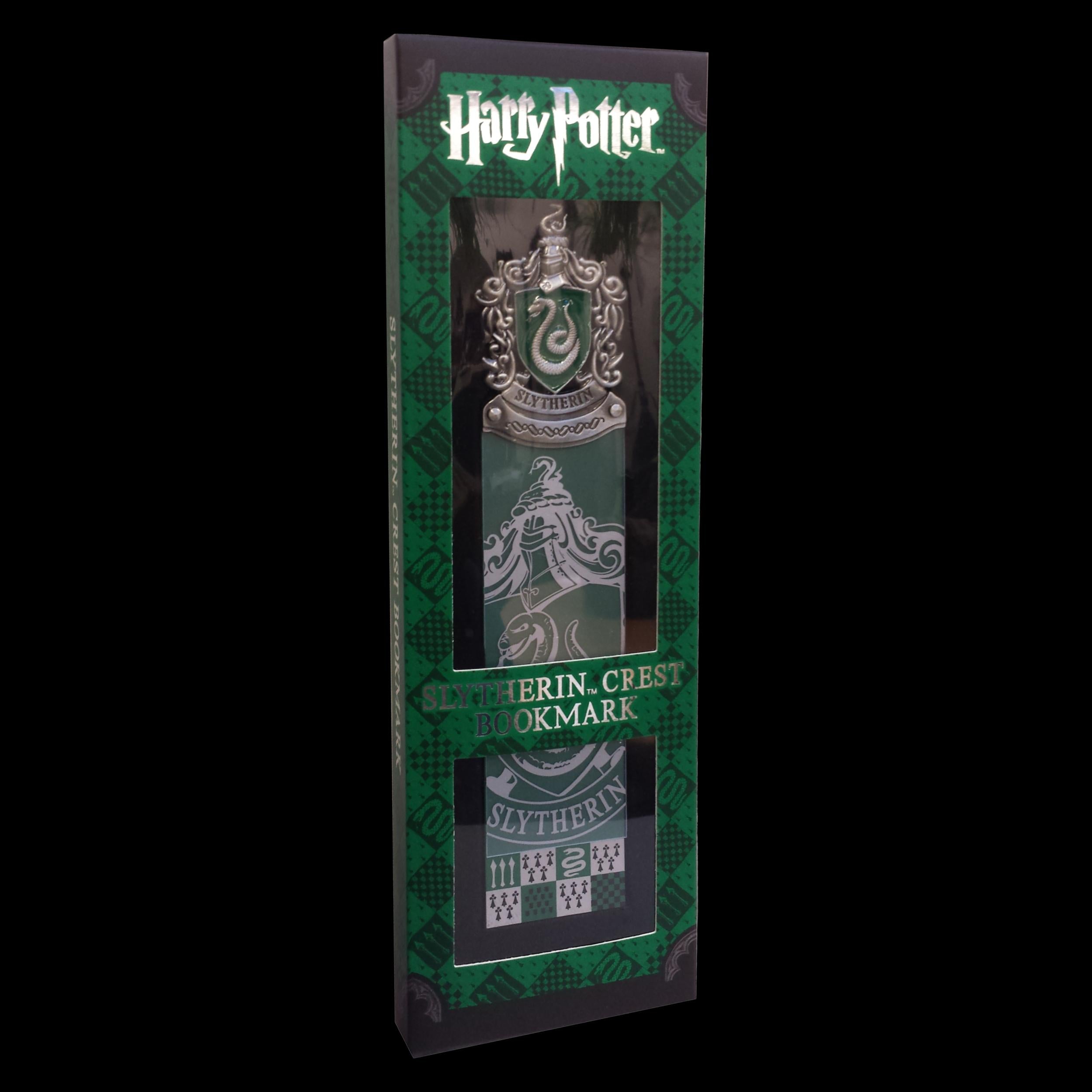 The Noble Collection Harry Potter Slytherin Crest Bookmark - 6.7in (17cm) Die Cast Metal, PVC and Card Bookmark - Officially Licensed Film Set Movie Gifts Stationery