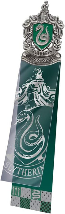 The Noble Collection Harry Potter Slytherin Crest Bookmark - 6.7in (17cm) Die Cast Metal, PVC and Card Bookmark - Officially Licensed Film Set Movie Gifts Stationery