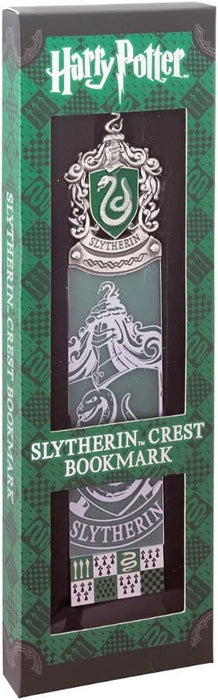The Noble Collection Harry Potter Slytherin Crest Bookmark - 6.7in (17cm) Die Cast Metal, PVC and Card Bookmark - Officially Licensed Film Set Movie Gifts Stationery