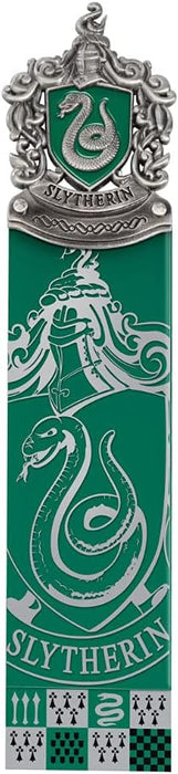The Noble Collection Harry Potter Slytherin Crest Bookmark - 6.7in (17cm) Die Cast Metal, PVC and Card Bookmark - Officially Licensed Film Set Movie Gifts Stationery
