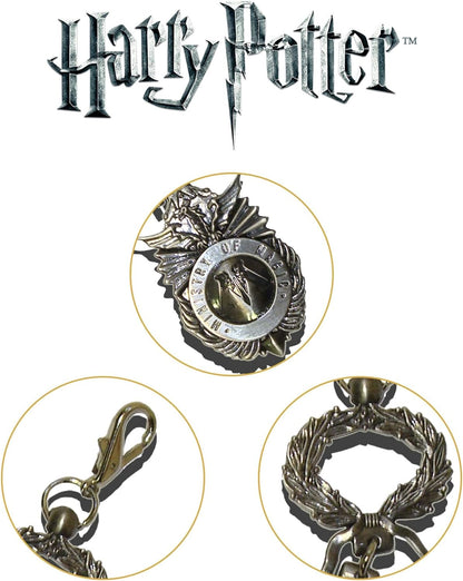 The Noble Collection Harry Potter Ministry of Magic Keychain - 2in (4.5cm) Ministry of Magic Insignia - Harry Potter Film Set Movie Props Gifts Merchandise