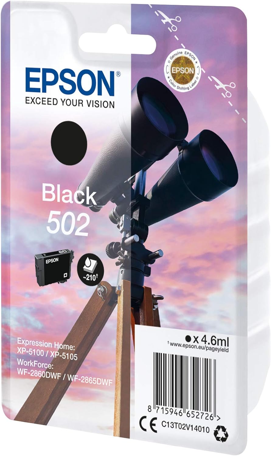 Epson 502 Black Binoculars Genuine Ink Cartridge