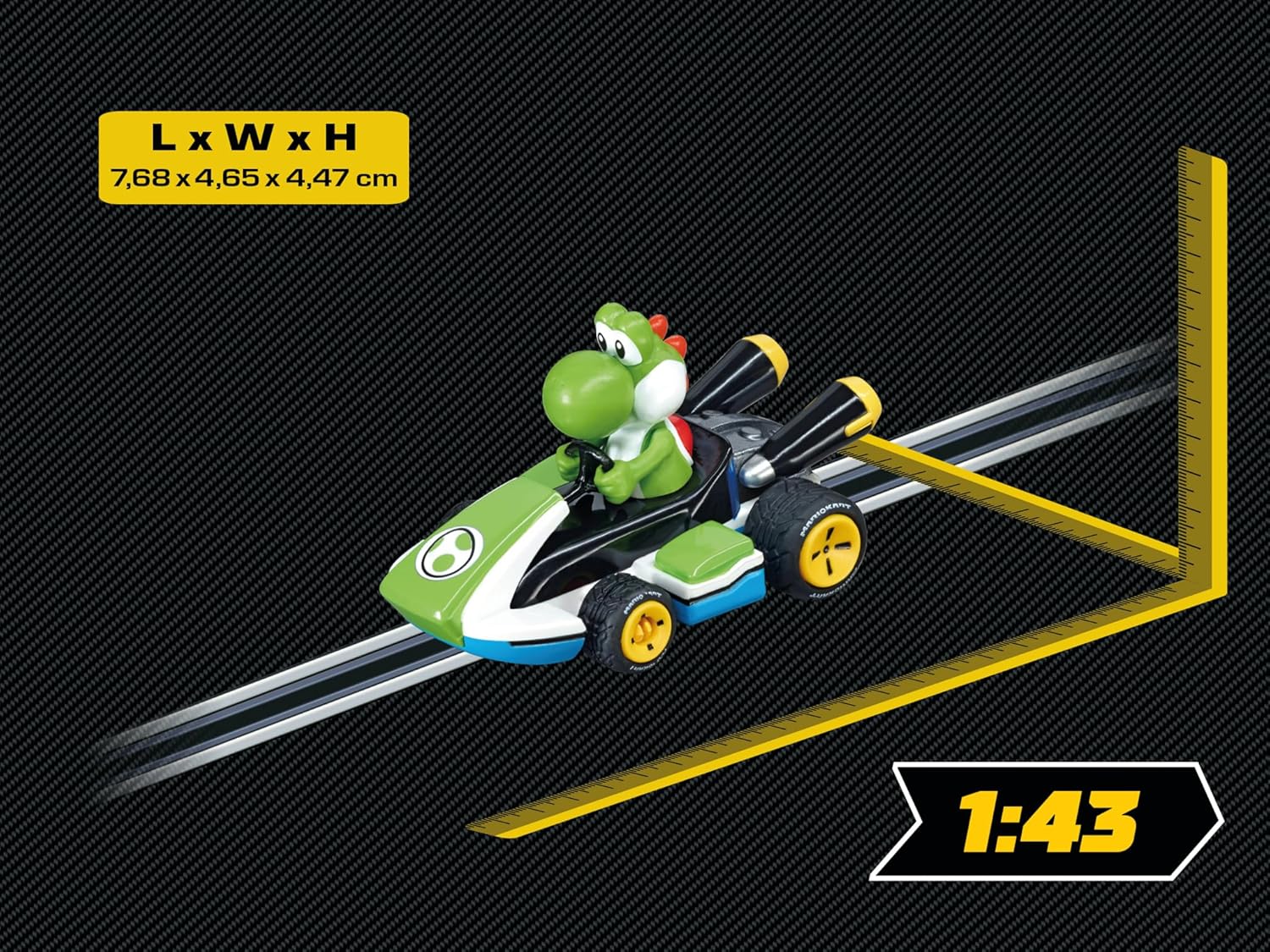 Carrera Mario Kart GO 20064035 Nintendo 8-Yoshi Slot Car, Multicolor