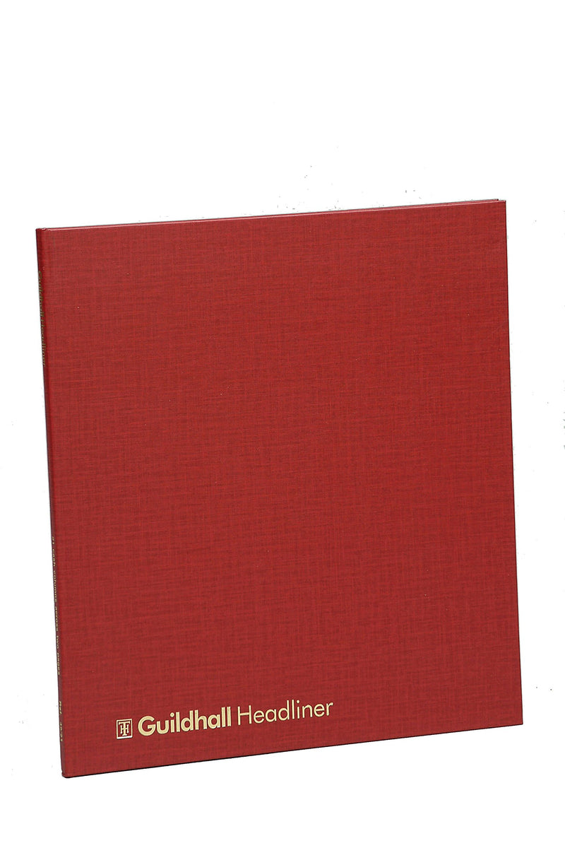 Exacompta - Ref 48/6-12Z - Guildhall - Headliner Case bound Hardback Account Book, 298 x 273mm, 6 Debit and 12 Credit Column, 80 Pages, Burgundy Vinyl Cover, Traditionally Sewn