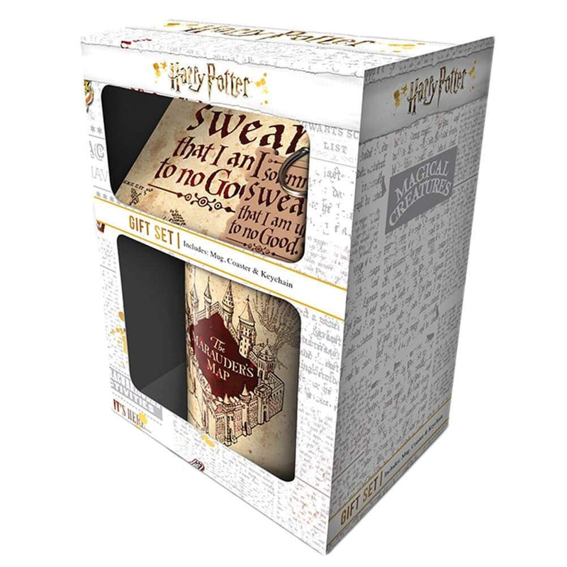 Pyramid International Harry Potter Marauders Map Gift Set with Ceramic Mug, Keyring and Coaster in Gift Box - Official Merchandise