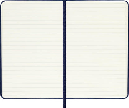 Moleskine Classic Ruled Paper Notebook, Hard Cover and Elastic Closure Journal, Color Sapphire Blue, Size Pocket 9 x 14 cm, 240 Pages