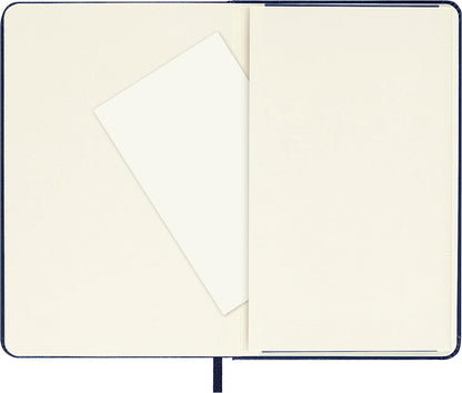 Moleskine Classic Ruled Paper Notebook, Hard Cover and Elastic Closure Journal, Color Sapphire Blue, Size Pocket 9 x 14 cm, 240 Pages