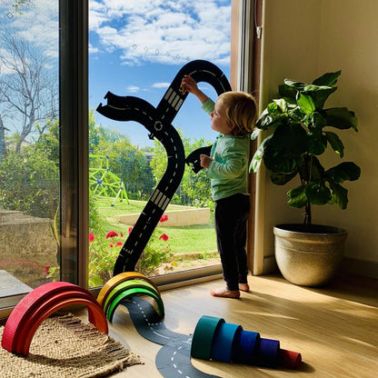 Waytoplay Ringroad, 12 Piece Circuit for Toy Cars - Flexible, Indestructible, and Waterproof - Modular Car Tracks - Made in the Netherlands