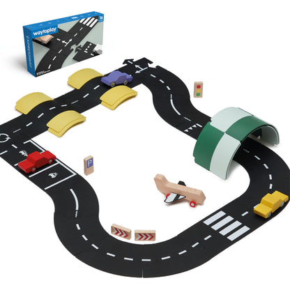 Waytoplay Expressway flexibel toy road set (16 pcs). The original, made in Europe