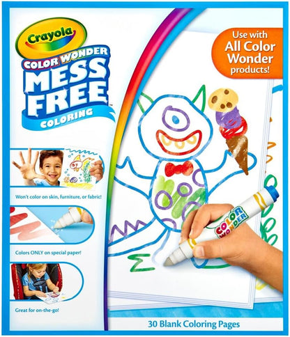 CRAYOLA Color Wonder - 75-2479-E-000 - Mess Free Colouring - White Refill Paper & CRAYOLA Color Wonder - Bluey Colouring Mess-Free Book (Includes 18 Colouring Pages & 5 Magic Color Wonder Markers