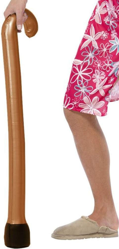 Smiffys Inflatable Walking Stick, Brown