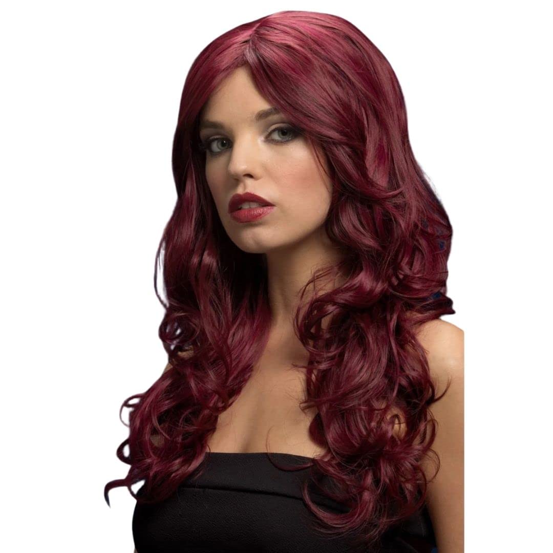 Smiffys Fever Nicole Wig, Red Cherry, Red