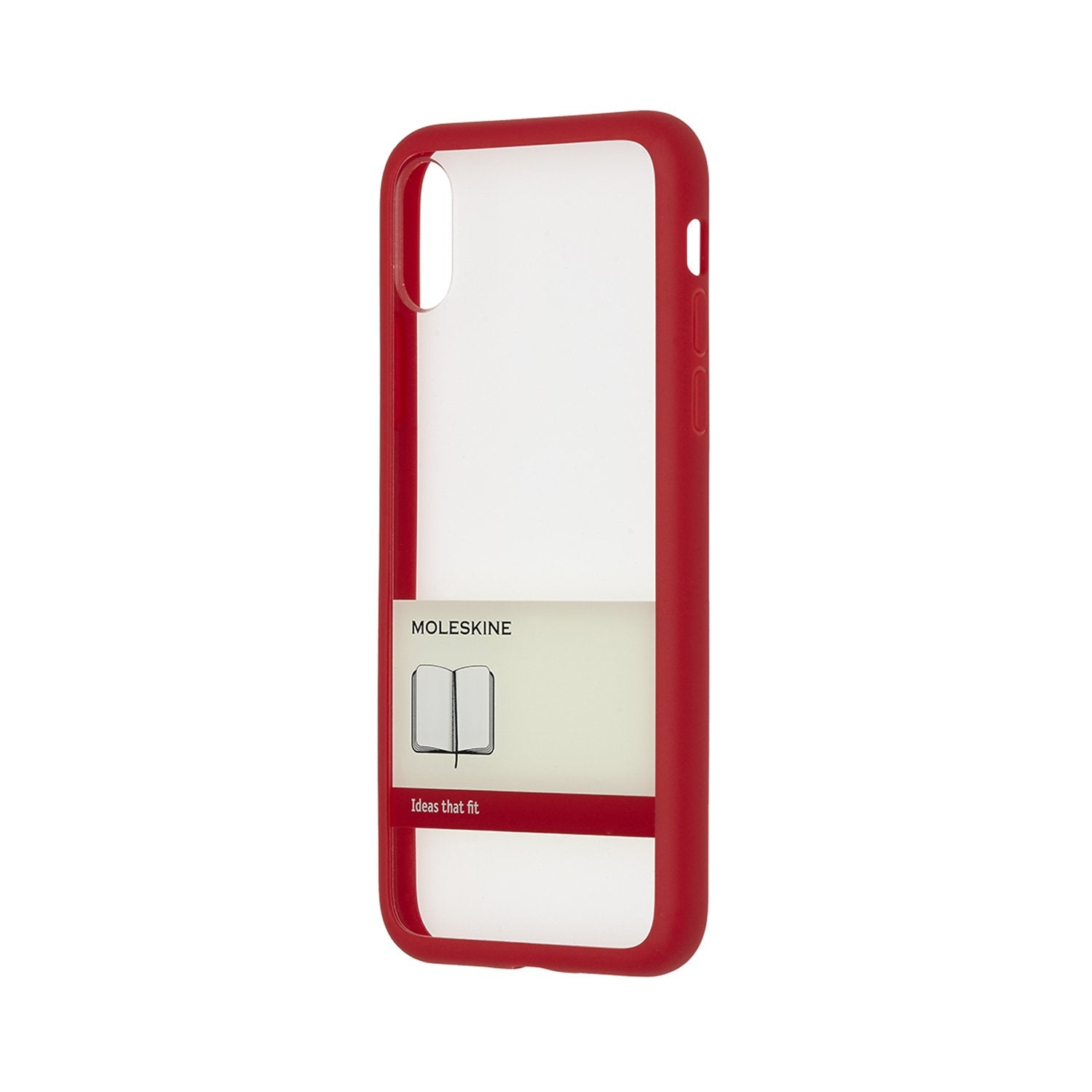 Moleskine Transparent Hard Case with Elastic Band Graphic - Hard Case for iPhone X with XS Volant Journal for Notes - Transparent Case with Border and Band Graphic Colour Scarlet Red