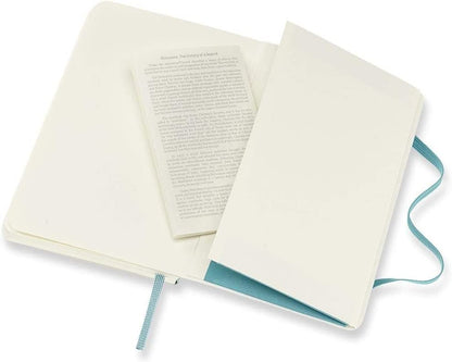 Moleskine Classic Plain Paper Notebook - Soft Cover and Elastic Closure Journal - Color Reef Blue - Pocket 9 x 14 A6 - 192 Pages
