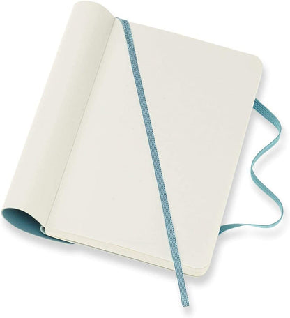 Moleskine Classic Plain Paper Notebook - Soft Cover and Elastic Closure Journal - Color Reef Blue - Pocket 9 x 14 A6 - 192 Pages