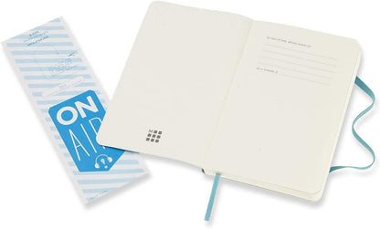 Moleskine Classic Plain Paper Notebook - Soft Cover and Elastic Closure Journal - Color Reef Blue - Pocket 9 x 14 A6 - 192 Pages
