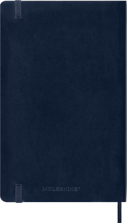 Moleskine - Classic Squared Paper Notebook - Soft Cover and Elastic Closure Journal - Color Sapphire Blue - Size Large 13 x 21 A5 - 192 Pages