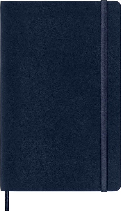 Moleskine - Classic Squared Paper Notebook - Soft Cover and Elastic Closure Journal - Color Sapphire Blue - Size Large 13 x 21 A5 - 192 Pages