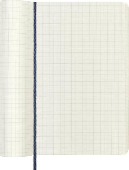 Moleskine - Classic Squared Paper Notebook - Soft Cover and Elastic Closure Journal - Color Sapphire Blue - Size Large 13 x 21 A5 - 192 Pages