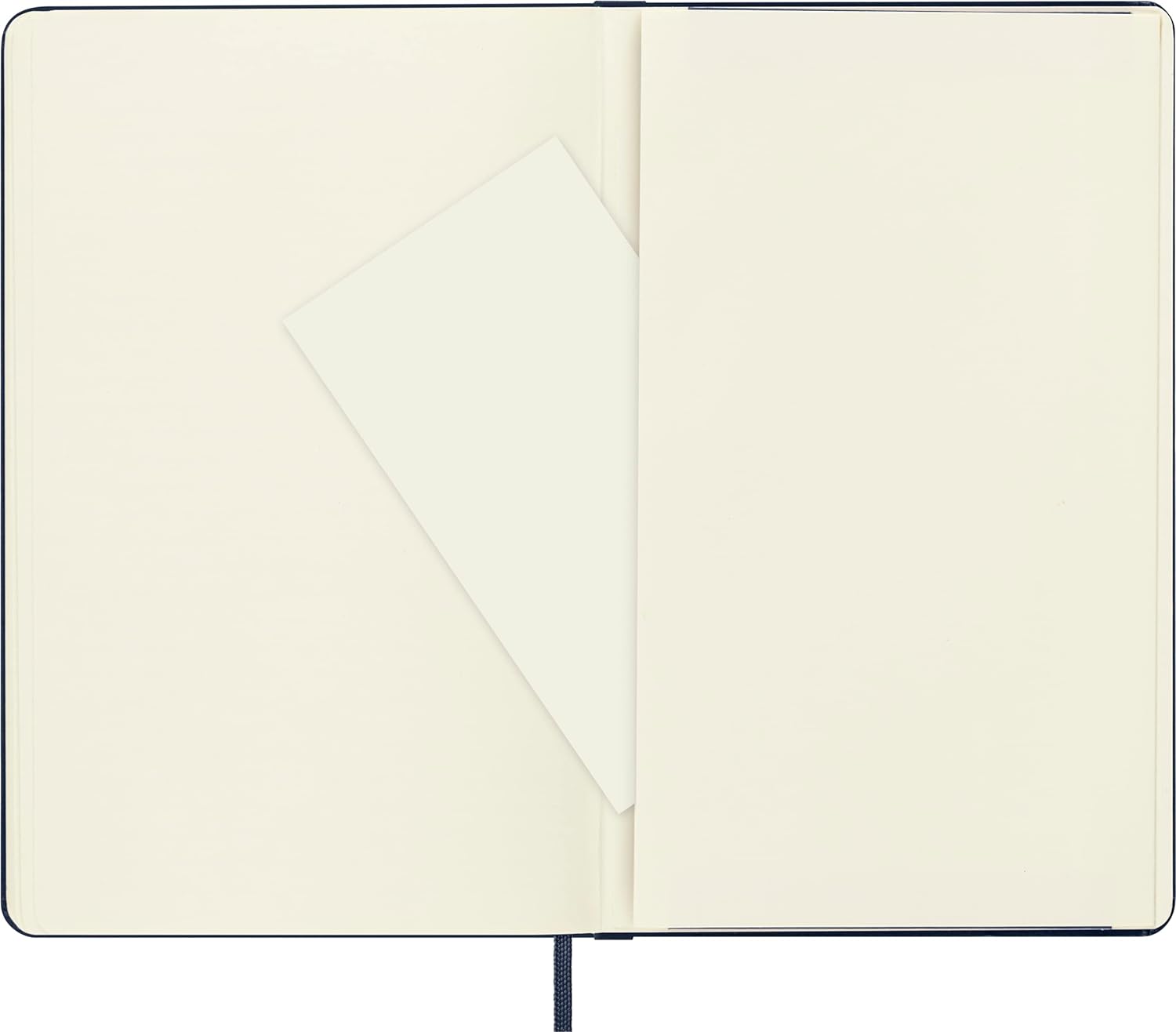 Moleskine Classic Dotted Paper Notebook, Hard Cover and Elastic Closure Journal, Color Sapphire Blue, Size Large 13 x 21 cm, 240 Pages