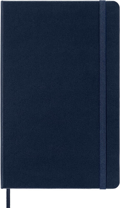 Moleskine Classic Dotted Paper Notebook, Hard Cover and Elastic Closure Journal, Color Sapphire Blue, Size Large 13 x 21 cm, 240 Pages