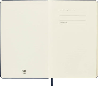 Moleskine Classic Dotted Paper Notebook, Hard Cover and Elastic Closure Journal, Color Sapphire Blue, Size Large 13 x 21 cm, 240 Pages