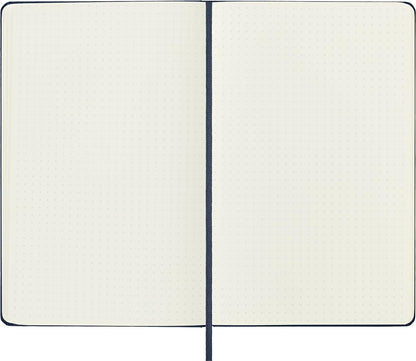 Moleskine Classic Dotted Paper Notebook, Hard Cover and Elastic Closure Journal, Color Sapphire Blue, Size Large 13 x 21 cm, 240 Pages